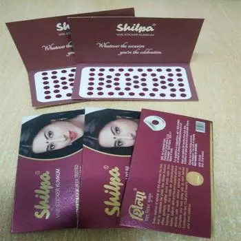 Наклейка Shilpa Vive Kumkum - темно-красный размер 6 (Пакет из 5)