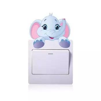 Наклейка Слон Панда Самоклеящаяся ПВХ в форме животного Наклейка на переключатель света для переключателя