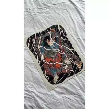 Наклейка-татуировка Alexander Irezumi очень большая, длинный рукав, 1 шт., длинный рукав