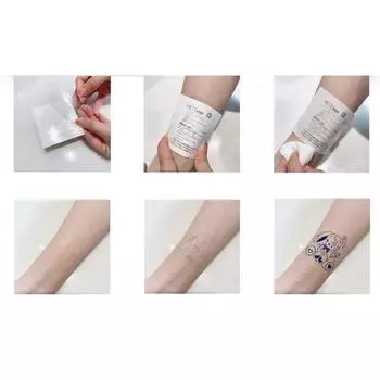 Наклейка-татуировка с изображением бабочки и травяного сока, водонепроницаемая, для женщин, покрывающая шрам, настоящая гейша, модная, крутая, цветок, рука, спина, имитация татуировки