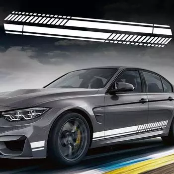 Наклейка TOMALL Sports Racing Stripe, 1 пара, 210 см, боковая полоса на кузов автомобиля, графическая виниловая наклейка, украшение для всех автомобилей, внедорожников, грузовиков, универсальных транспортных средств