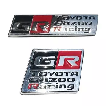 Наклейка TOUFEIYUAN GR, подлинная эмблема Toyota GR Gazoo Racing, спортивная эмблема на заднюю дверь, крыло с обеих сторон автомобиля, водонепроницаемое металлическое украшение для автомобиля