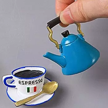 Наклейка в форме хлеба, еда, портативный магнитный милый магнит на холодильник для кухонного холодильника Blue Kettle