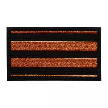 Наклейка, вышитая нашивка, застежка-липучка Георгиевский флаг 9х5см