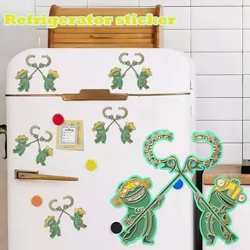 Наклейки 2 шт. Мультяшная 3D наклейка на холодильник Креативная наклейка для украшения холодильника One Size