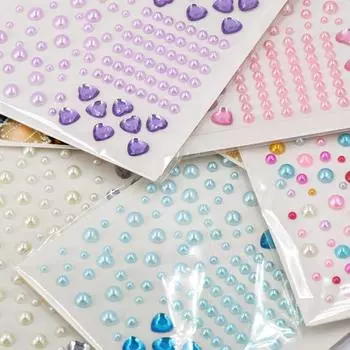 Наклейки 3шт Персиковое сердце Лицо Наклейки Детские наклейки DIY Акрил 14mm * 10mm розовый