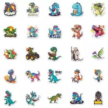 Наклейки 50 шт. милые наклейки с динозаврами для детей 2-4 наклейки с динозаврами наклейки с динозаврами для бутылок с водой для мальчиков водонепроницаемые наклейки One Size