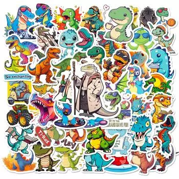 Наклейки 50 шт. милые наклейки с динозаврами для детей 2-4 наклейки с динозаврами наклейки с динозаврами для бутылок с водой для мальчиков водонепроницаемые наклейки One Size