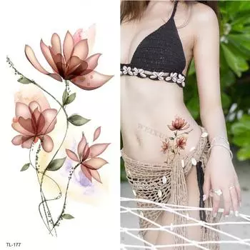 Наклейки Цветной Эскиз Татуировки Наклейки Английские Буквы Свадебная Фотография Татуировки 90*190mm