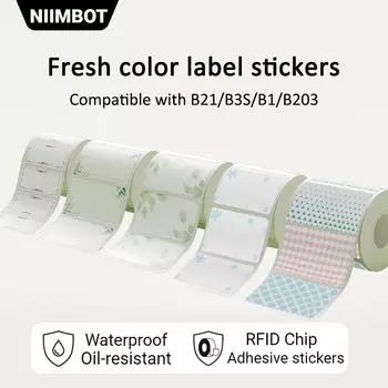Наклейки для этикеток Niimbot Fresh Color, совместимые с B21/B3S/B1/B203
