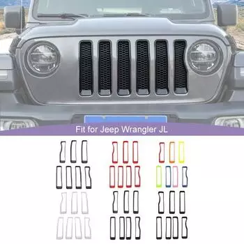 Наклейки для автомобильной решетки ABS, декоративные наклейки для Jeep Wrangler JL, JT Gladiator 2018, аксессуары для экстерьера автомобиля красный