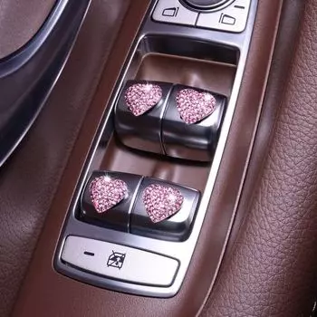 Наклейки для автомобиля Bling Bling Эмблема Наклейки Авто Украшения Аксессуары для салона автомобиля Наклейка в форме сердца розовый