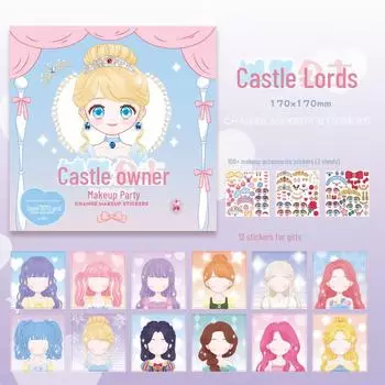 Наклейки для девочек с нарядами принцесс - Милая книга с наклейками из мультфильмов