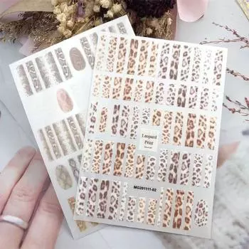 Наклейки для дизайна ногтей «гусиные лапки» DIY украшения для ногтей 3D наклейки для ногтей леопардовые наклейки для ногтей