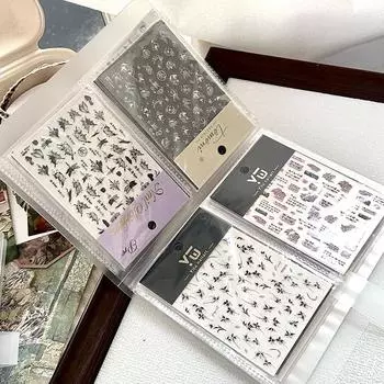 Наклейки для дизайна ногтей Книга для хранения Пустой альбом Наклейки для коллекционирования Органайзер Держатель Дисплей Блокнот Маникюрные инструменты one size