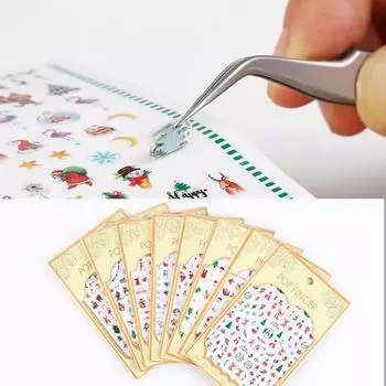 Наклейки для дизайна ногтей, легко вставить, 3D-эффекты, не выцветают, сделай сам, мультяшные рождественские тематические наклейки для дизайна ногтей, маникюр