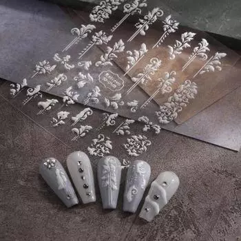 Наклейки для дизайна ногтей, самоклеящиеся 5D рельефные 3D эффекты, не выцветающие, сделай сам, японский стиль, цветочный узор, маникюрные наклейки, поставки для маникюрного салона F