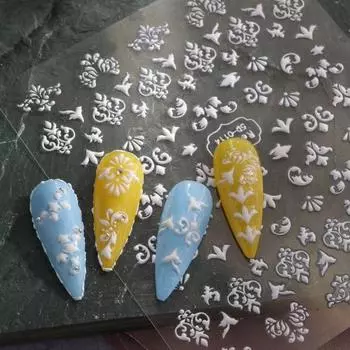 Наклейки для дизайна ногтей, самоклеящиеся 5D рельефные 3D эффекты, не выцветающие, сделай сам, японский стиль, цветочный узор, маникюрные наклейки, поставки для маникюрного салона F