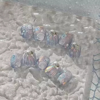 Наклейки для дизайна ногтей в стиле океана, летние наклейки для ногтей в виде морских звезд и ракушек, украшения с тиснением, принадлежности для дизайна ногтей, слайдер для маникюра 2