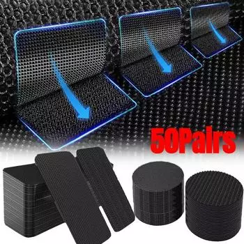 Наклейки для фиксации автомобильных ковров, прочные двухсторонние самоклеящиеся застежки, нейлоновые крючки для домашнего пола, противоскользящие ленты A-2Pairs
