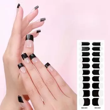 Наклейки для французского маникюра с гелем полупрозрачные полузастывшие полузапеченные наклейки для ногтей BSS-0343