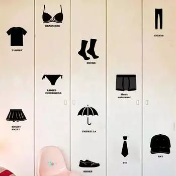 Наклейки для классификации одежды для гардероба Наклейки для классификации шкафов для одежды для раздевалок Обувь Аксессуары для одежды