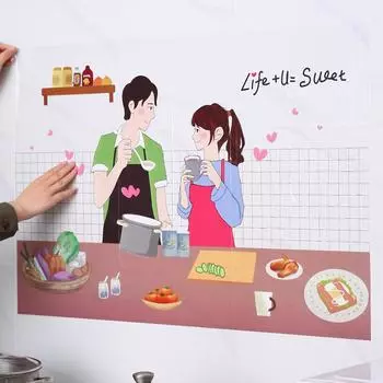 Наклейки для кухонной плиты, маслостойкие, термостойкие, водонепроницаемые, антимасляные, ПВХ, настенные наклейки 60*90 см