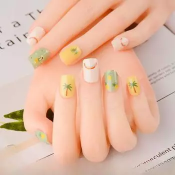 Наклейки для маникюра, полностью проштампованные, наклейки для ногтей в корейском стиле, водостойкие, долговечные, дышащие, готовые наклейки для ногтей