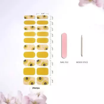 Наклейки для маникюра с полуотвержденным гелем для запекания в лампе 6.5*18