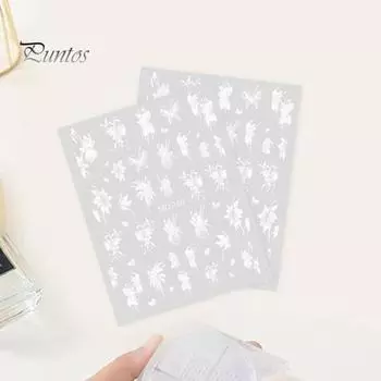Наклейки для ногтей, элегантные, ручная роспись, цветок, бабочка, долговечные Ins, стильные наклейки для дизайна ногтей, женские аксессуары B