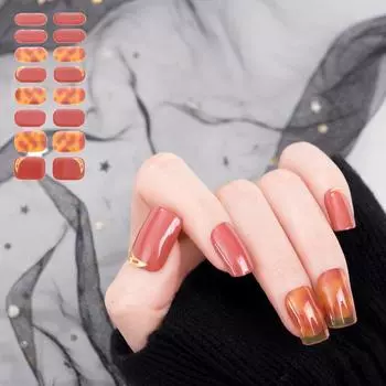 Наклейки для ногтей Декоративные позолоченные полуотверждаемые гелевые наклейки для ногтей