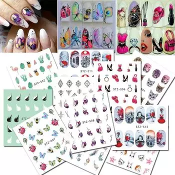 Наклейки для ногтей DIY Water Transfer Nail Art Animal Pery Printed Nail Art Decorations 5 Sheets/Lot Girls Women Beasure 1