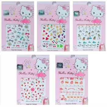 Наклейки для ногтей Hello Kitty, разноцветные, 5 шт.
