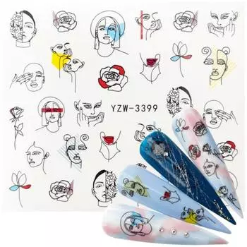 Наклейки для ногтей, красочные принадлежности для дизайна ногтей, слайдер с геометрическим миксом для дома 4