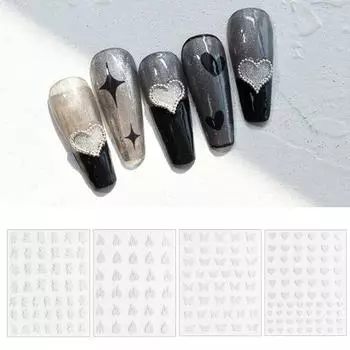 Наклейки для ногтей, потрясающая долговечная легкая, изысканная наклейка с серебряной звездой и медведем для женщин A