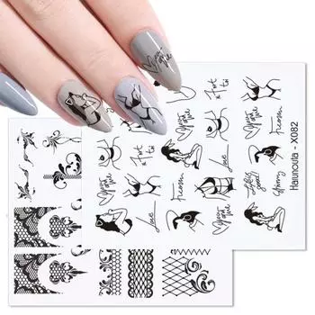 Наклейки для ногтей Романтические 3D-эффекты Креативные листья Цветок Любовь Дизайн Валентина Вода для ногтей 11