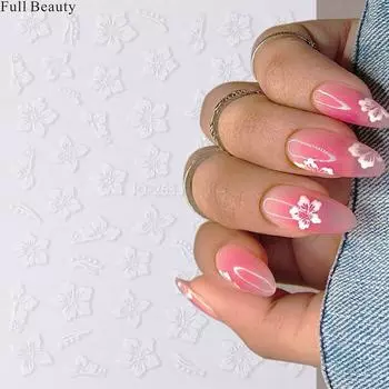 Наклейки для ногтей с цветами, наклейки для дизайна ногтей, разноцветные слайдеры, декор для маникюра