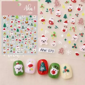 Наклейки для ногтей с рождественской атмосферой Снеговик Снежинка Вапити Самоклеящиеся высококачественные милые наклейки для ногтей Зимний нейл-арт деко