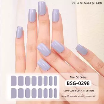 Наклейки для ногтей с УФ-гелем: Полуотвержденная, сплошная цветная фототерапия для стойкого маникюра