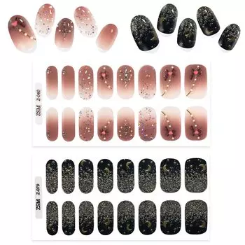 Наклейки для ногтей Topforce Гелевые ногти Просто нанесите наклейки для ногтей Не требуется отверждения Наклейки для ногтей Долговечные гелевые наклейки для ногтей Популярный дизайн Легко снимается