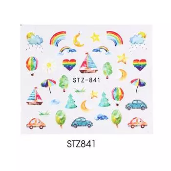 Наклейки для переноса воды, наклейки с цветами и листьями, летний маникюрный декор «сделай сам», разноцветный