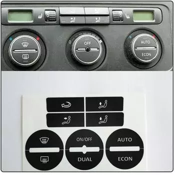 Наклейки для ремонта кнопок автомобиля для GOLF Mk5 04-08, центральная консоль автомобиля, комплект для ремонта изношенных кнопок управления климат-контролем, наклейки CHINA