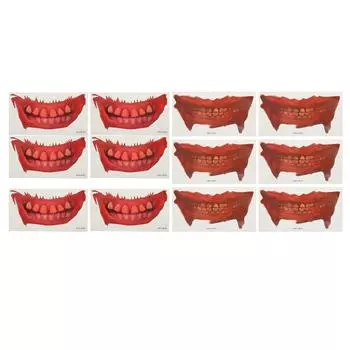 Наклейки для татуировок на рот на Хэллоуин, ужасная шутка, макияж, временная татуировка, бумага, украшение своими руками для Христа WM L ZB009