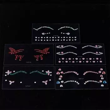 Наклейки для татуировок с драгоценными камнями для лица, подводка для глаз, яркие бриллиантовые украшения, наклейки для макияжа на вечеринку, искусство татуировок на Хэллоуин