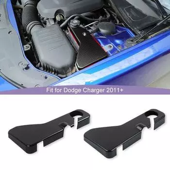 Наклейки для украшения крышки бачка охлаждающей жидкости автомобиля, подходят для Dodge Charger 2011 года и выше, для Dodge Challenger 300C 2011 года и выше, аксессуары для салона ABS чёрный