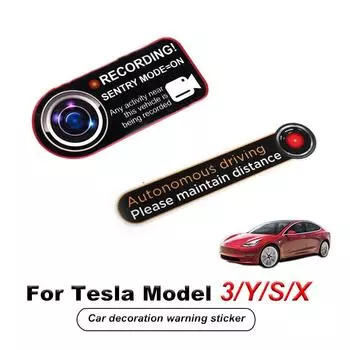 Наклейки для украшения кузова автомобиля Tesla Model 3 YXS Sentry Mode Recorder Static Sticker Autopilot Prevent Post Accessories