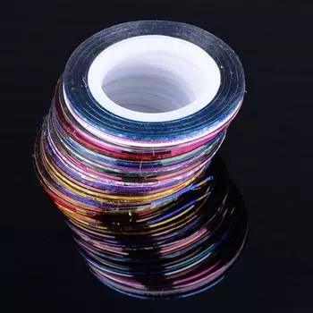 Наклейки для украшения ногтей, 30 шт., полосатая лента в рулоне, симпатичное украшение с УФ-гелем, милое