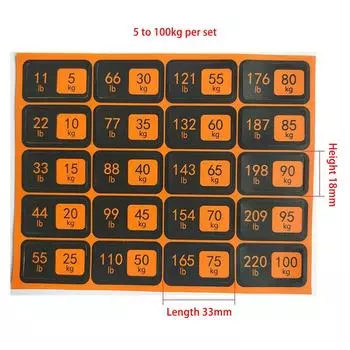 Наклейки для весового стека от 4,5 кг до 150 кг, черный фон, белые цифры, наклейки с весом для фитнес-оборудования, тренажерного зала, силовых тренировок