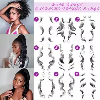 Наклейки для волос на лбу, салонная прическа «сделай сам», наклейки для волос, водонепроницаемые чёрный