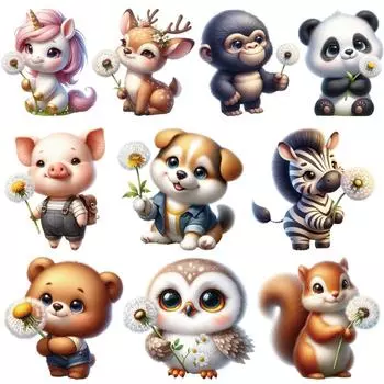 Наклейки DTF, патчи с милыми животными, средний размер, моющиеся аксессуары для одежды, сделай сам, теплопередача, новые нашивки на одежде, индивидуальный логотип